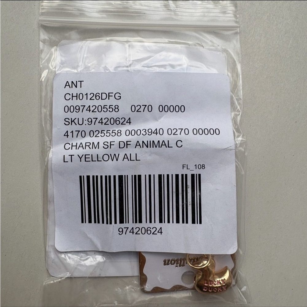 Anthropologie Gold Plated Lucky Duck Charm Pendant - Picture 7 of 8